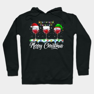 Red Wine Glass Santa Hat Xmas Funny Christmas Hoodie